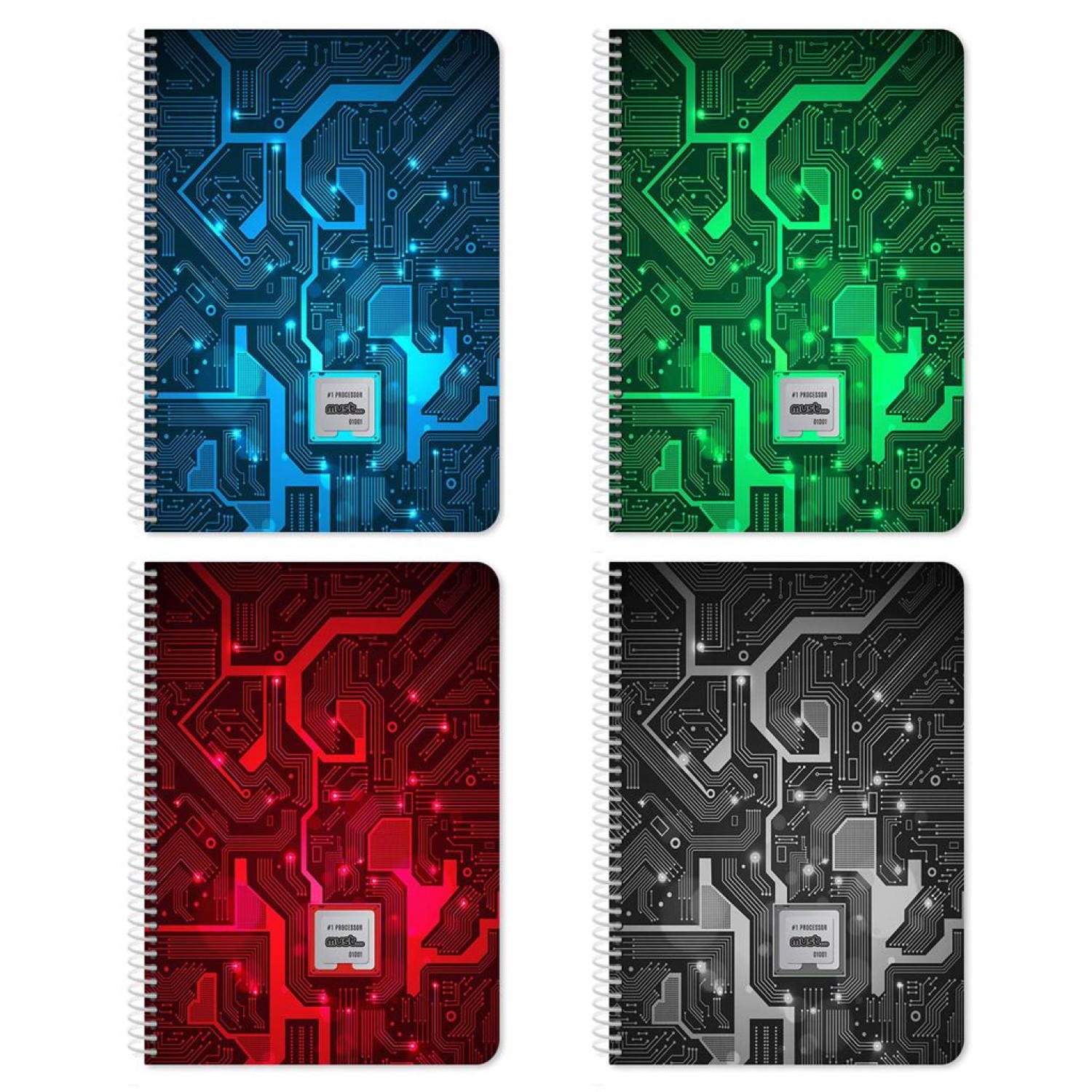 Τετράδιο Σπιράλ Α4 Must CPU 2 Θέματα 60 Φύλλα 4 Σxέδια