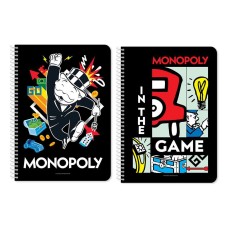 Τετράδιο Σπιράλ Monopoly 17x25 εκ., 2 Θέματα, 60 Φύλλα, 2 Σχέδια