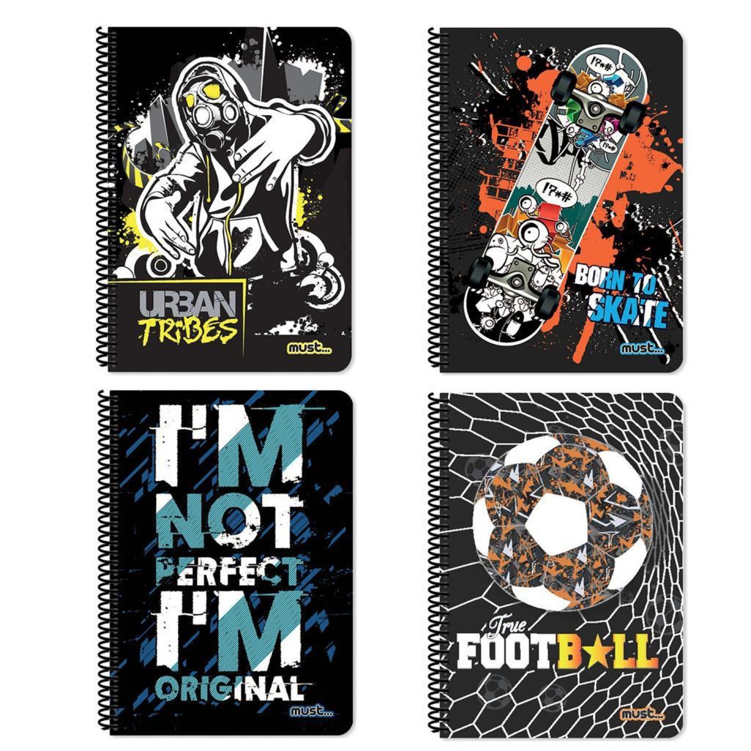 Τετράδιο Σπιράλ 17x25 Must Tribes 2 Θέματα 60 Φύλλα 4 Σxέδια