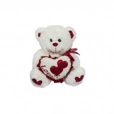 ΑΡΚΟΥΔΑΚΙ ΛΕΥΚΟ ΜΕ ΚΑΡΔΙΑ 30cm