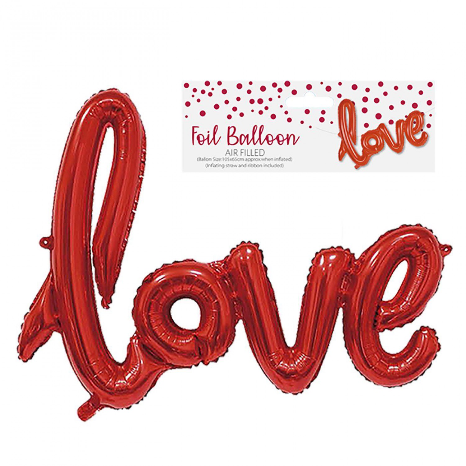 ΜΠΑΛΟΝΙ ΜΕΤΑΛΛΙΖΕ LOVE 105x65cm