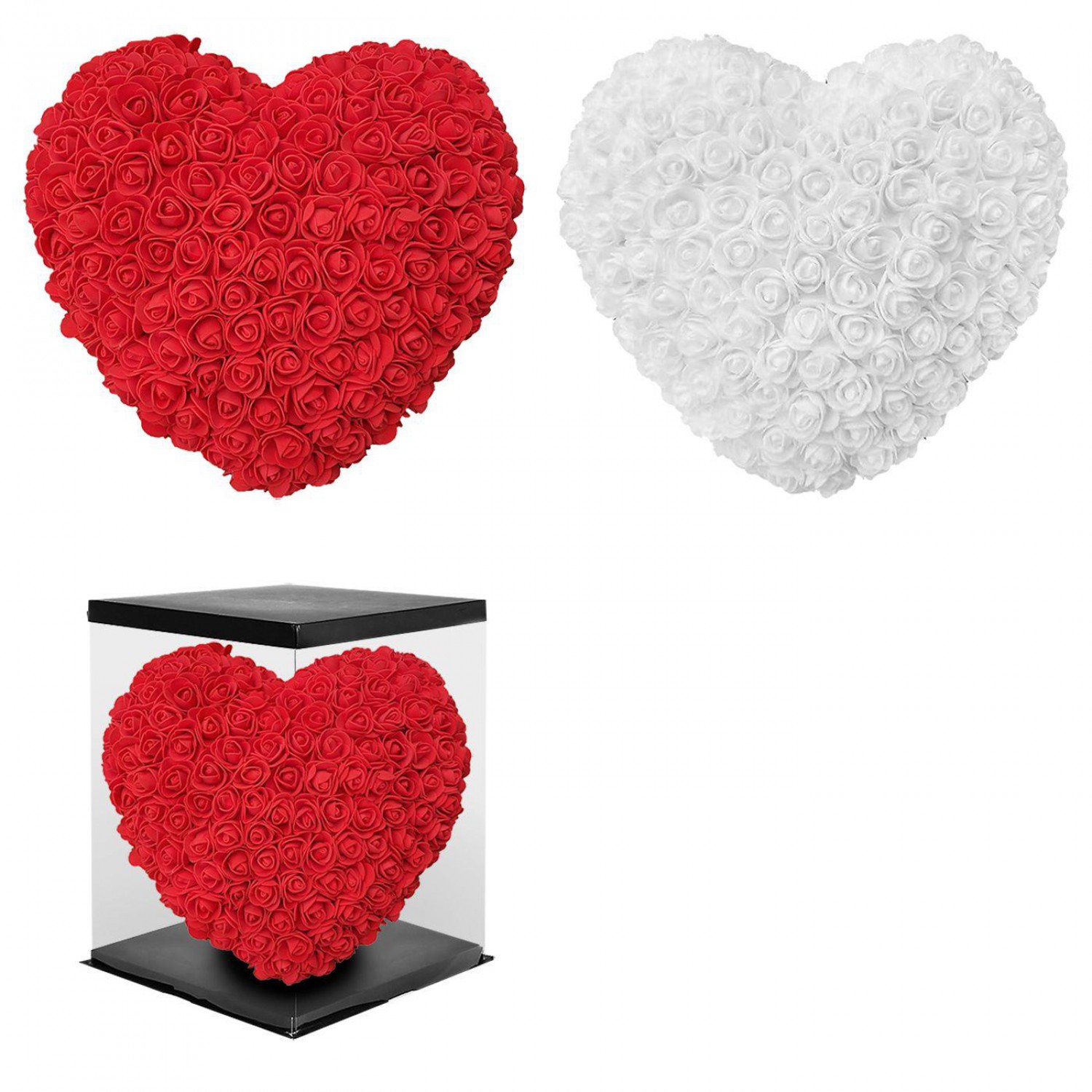 ΚΑΡΔΙΑ ΑΠΟ ΤΕΧΝΗΤΑ ΤΡΙΑΝΤΑΦΥΛΛΑ ΣΕ ΚΟΥΤΙ 30cm