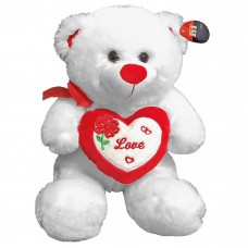 ΑΡΚΟΥΔΑΚΙ ΛΕΥΚΟ ΜΕ ΚΑΡΔΙΑ 30cm