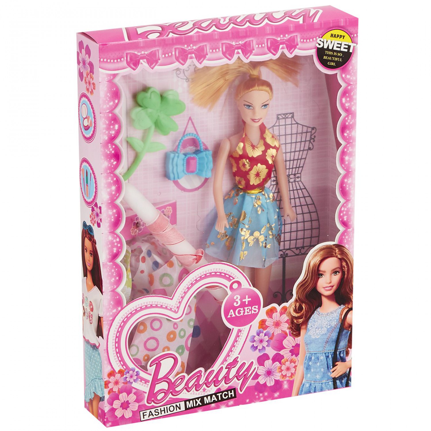 ΛΑΜΠΑΔΑ ΚΟΥΚΛΑ ΜΕ ΦΟΡΕΜΑΤΑ, ΤΣΑΝΤΑ & ΛΟΥΛΟΥΔΙ 32x23x5cm