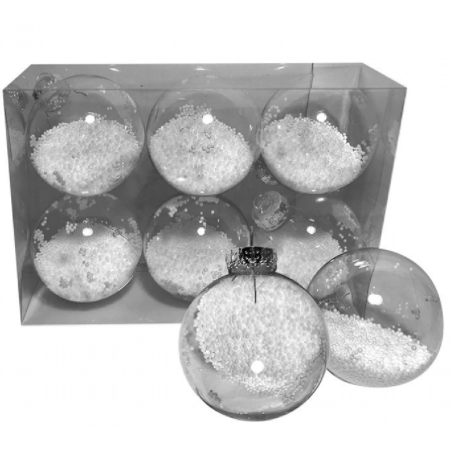 ΜΠΑΛΕΣ ΜΕ ΓΕΜΙΣΗ ΧΙΟΝΙ ΠΑΚ=6ΤΕΜ Φ8 Φ8cm Xmasfest 1132771