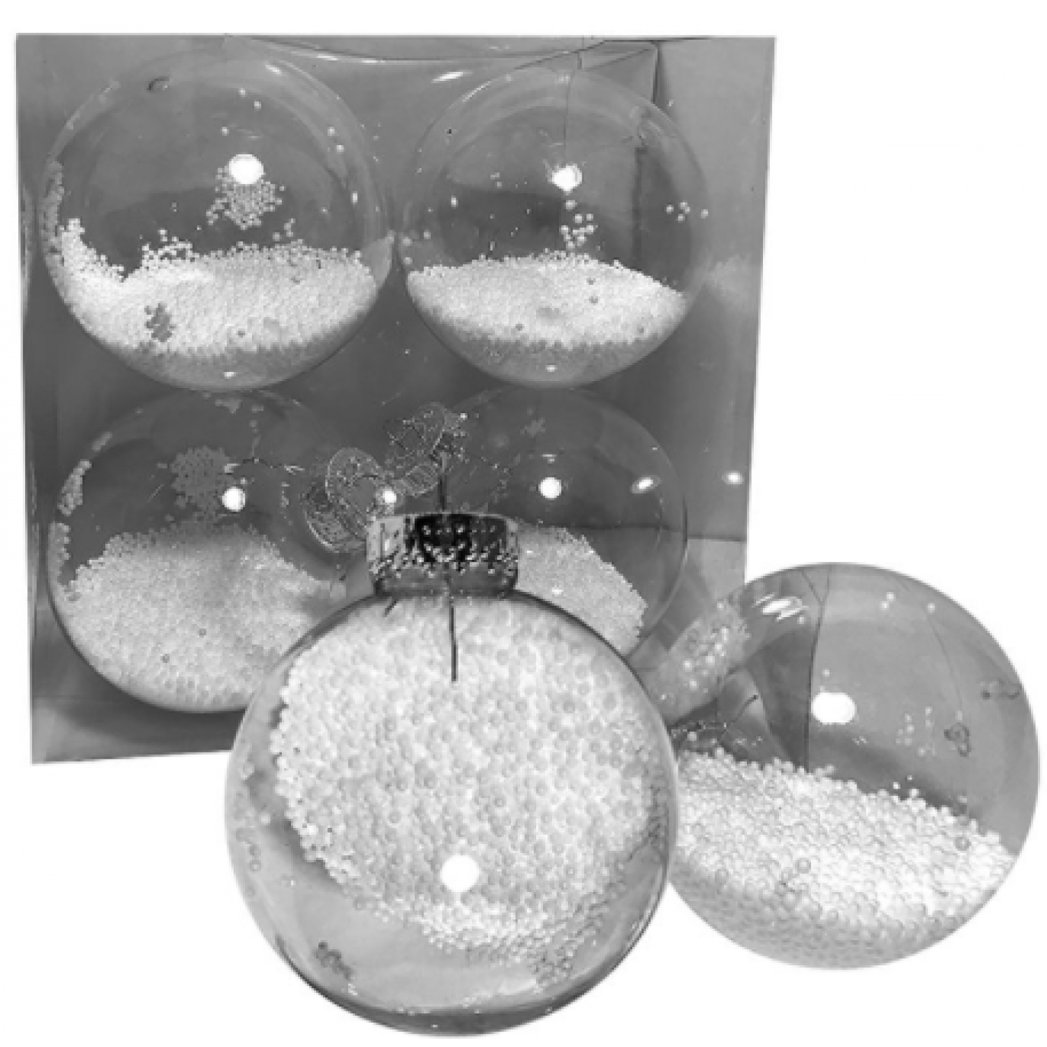 ΜΠΑΛΕΣ ΜΕ ΓΕΜΙΣΗ ΧΙΟΝΙ ΠΑΚ=4ΤΕΜ Φ10 Φ10cm Xmasfest 1132772