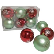 ΜΠΑΛΕΣ ΝΤΕΚΟΡ 3 ΠΡΑΣΙΝΕΣ & 3 ΚΟΚΚΙΝΕΣ Φ8 Φ8cm Xmasfest 1132776