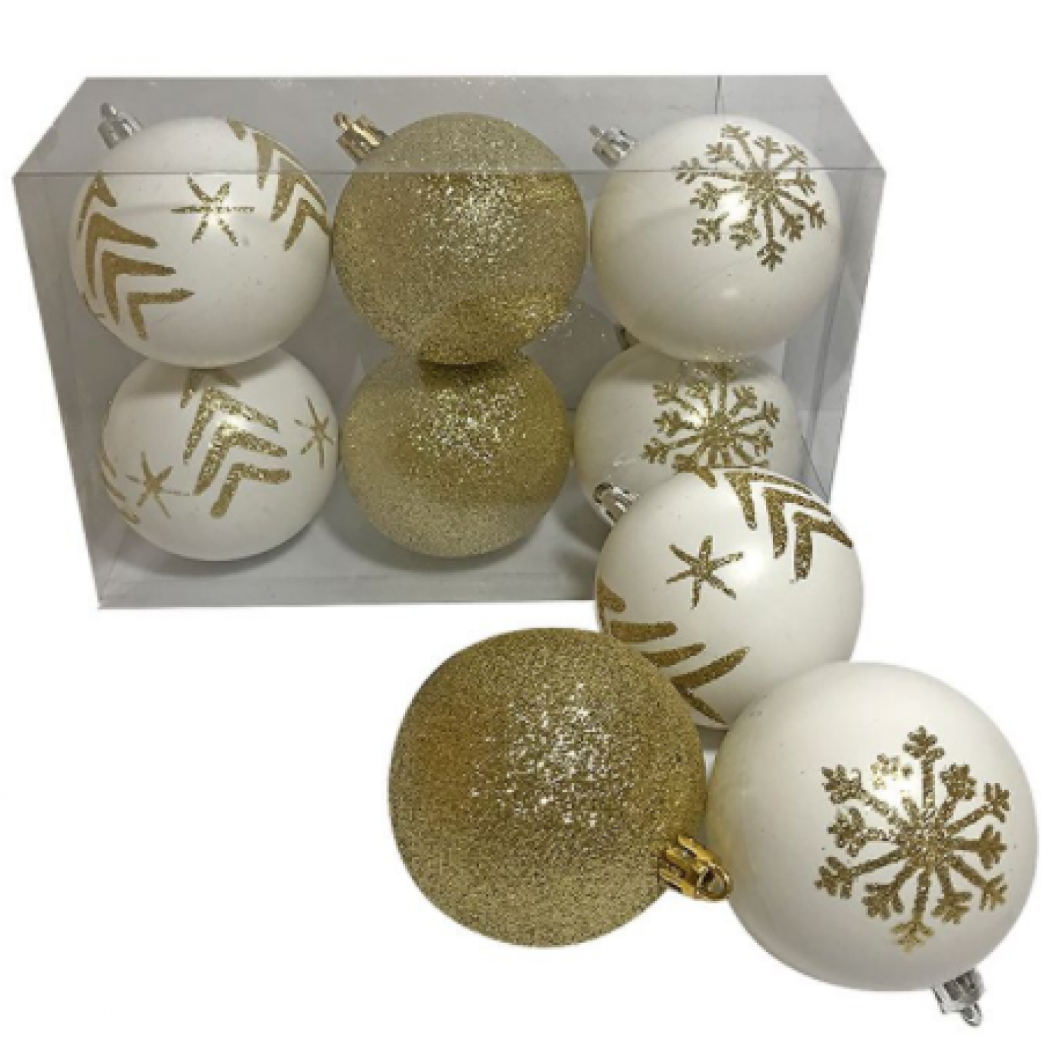 ΜΠΑΛΕΣ 4 ΛΕΥΚΕΣ & 2 ΧΡΥΣΕΣ Φ7 Φ7cm Xmasfest 1132780