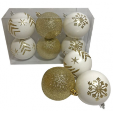 ΜΠΑΛΕΣ 4 ΛΕΥΚΕΣ & 2 ΧΡΥΣΕΣ Φ7 Φ7cm Xmasfest 1132780