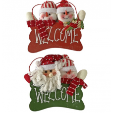 ΠΙΝΑΚΙΔΑ WELCOME ΜΕ 2 ΦΙΓΟΥΡΕΣ 19x19cm Xmasfest 1132797