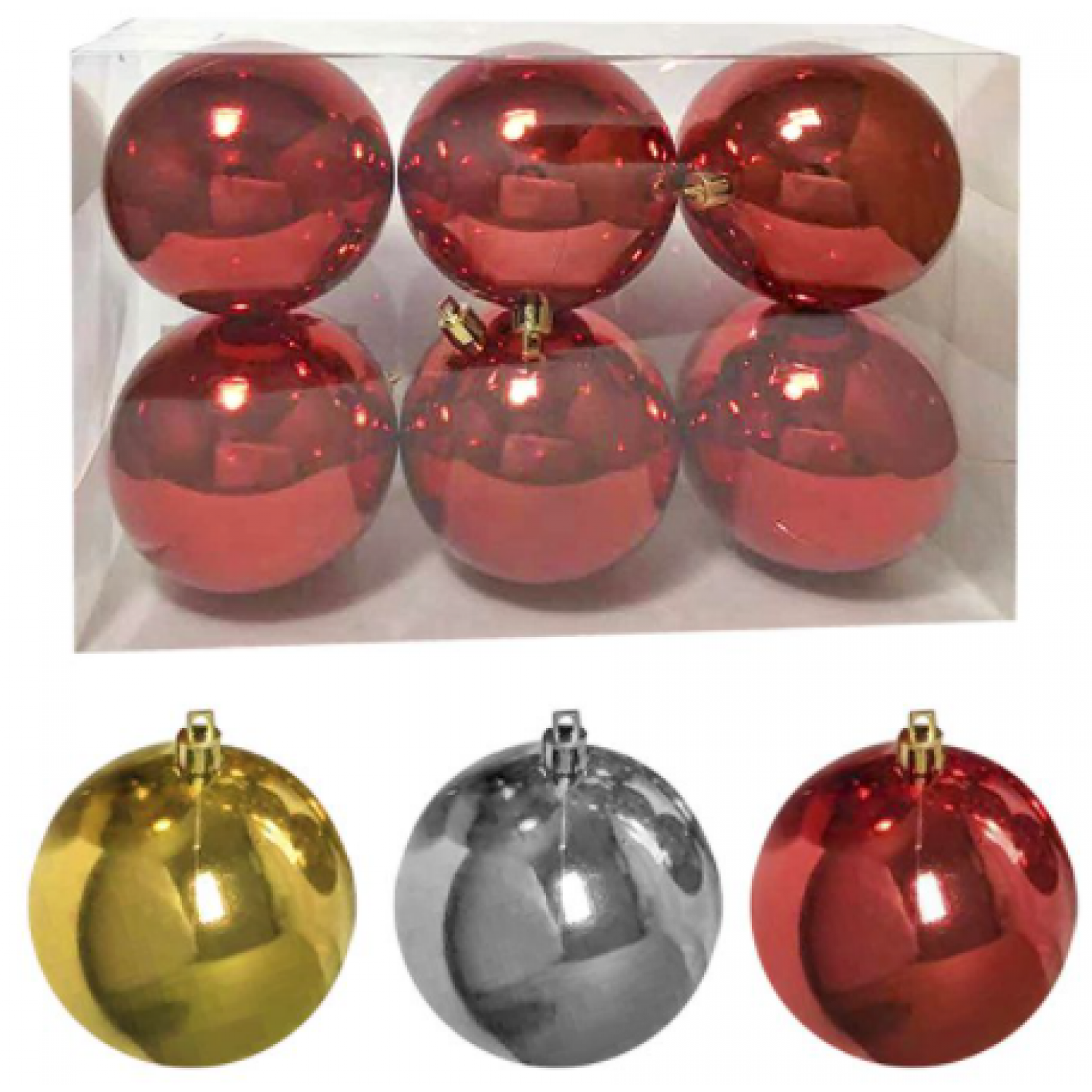 ΜΠΑΛΑ ΓΥΑΛΙΣΤΕΡΗ ΠΑΚ=6ΤΕΜ Φ8 8cm Xmasfest 1131712