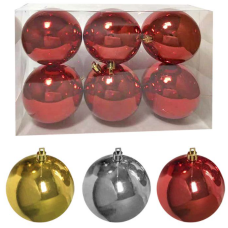 ΜΠΑΛΑ ΓΥΑΛΙΣΤΕΡΗ ΠΑΚ=6ΤΕΜ Φ8 8cm Xmasfest 1131712