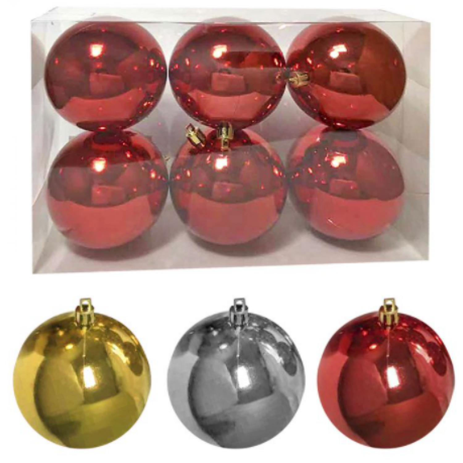 ΜΠΑΛΑ ΓΥΑΛΙΣΤΕΡΗ ΠΑΚ=6ΤΕΜ 10cm Xmasfest 1131713