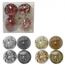 ΜΠΑΛΕΣ ΜΕ ΓΕΜΙΣΗ ΝΤΕΚΟΡ ΠΑΚ=4ΤΕΜ Φ10 Φ10cm Xmasfest 1132545