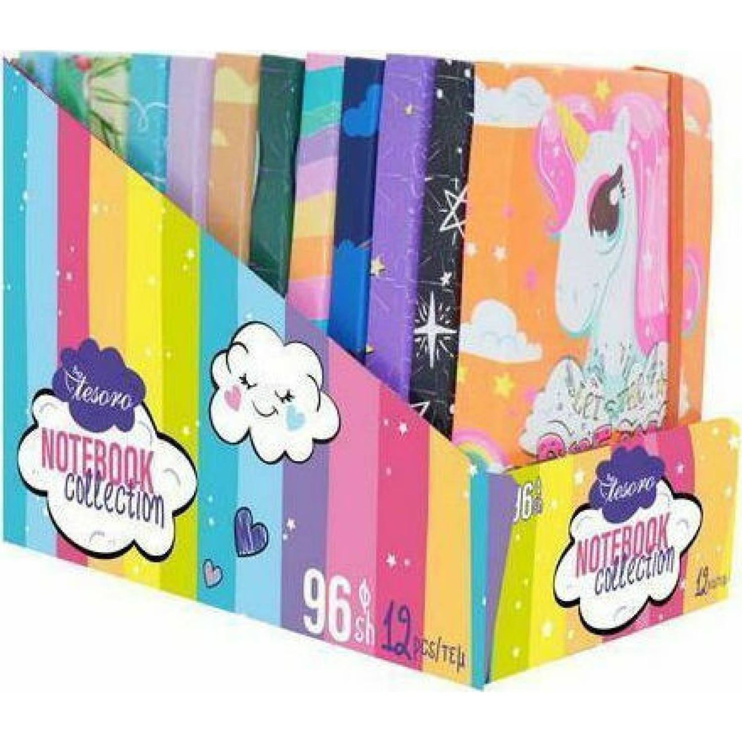 ΣΗΜΕΙΩΜΑΤΑΡΙΟ ΜΕ ΛΑΣΤΙΧΟ 14X9,5 96Φ  000582178 unicorn flamingo