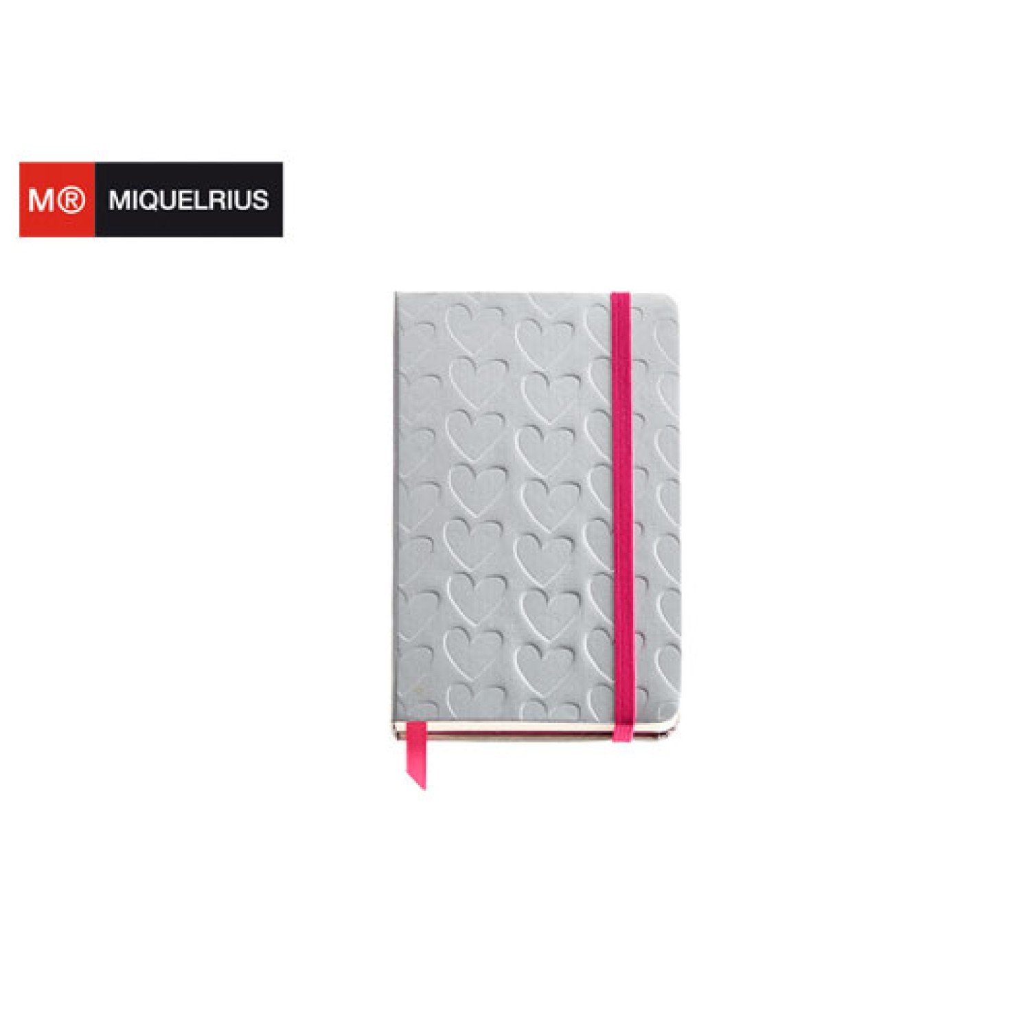MIQUELRIUS ΣΗΜΕΙΩΜΑΤΑΡΙΟ ΛΑΣΤΙΧΟ 100Φ 9x14cm HEARTS ΑΣΗΜΙ