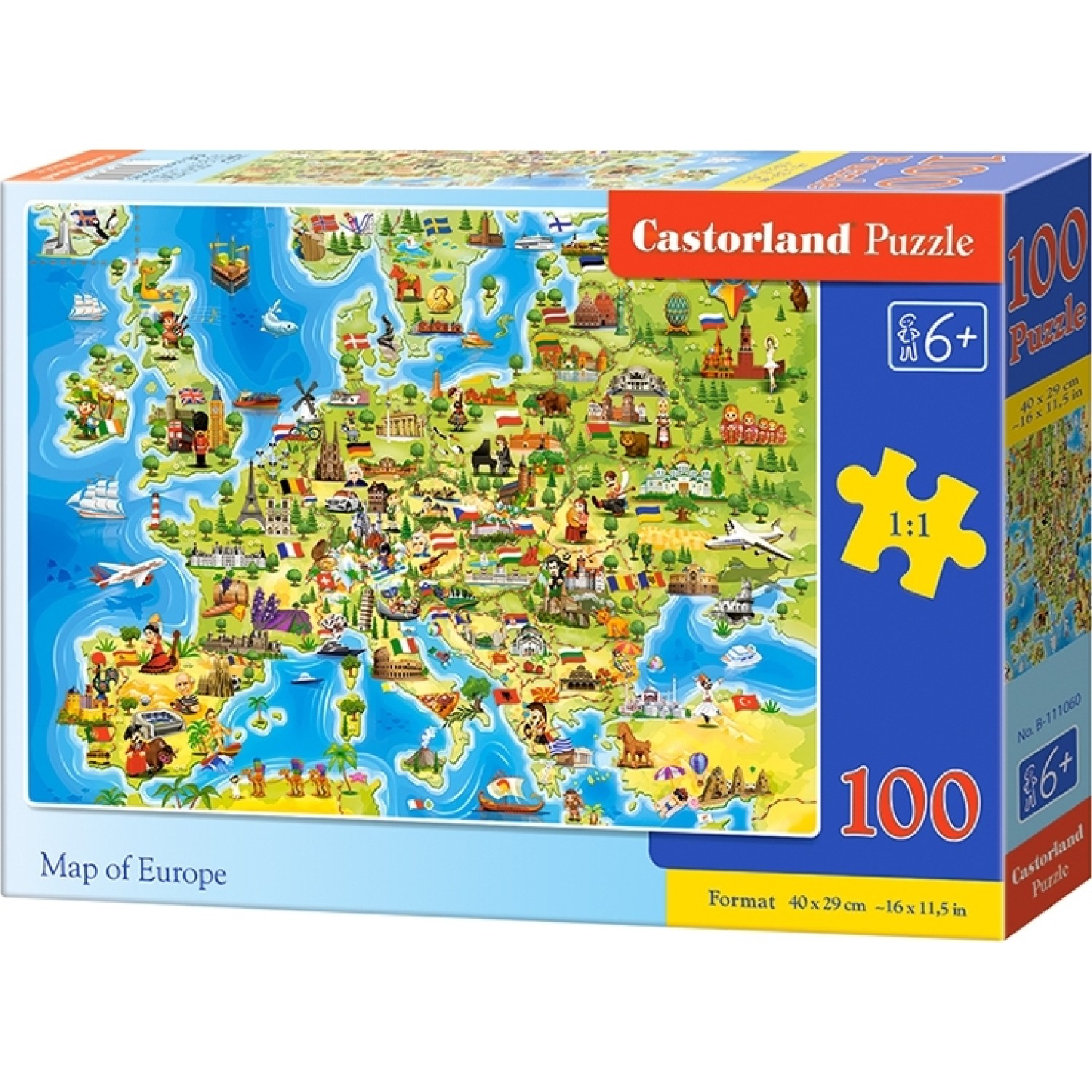 Map of Europe 100pcs (B-111060) Castorland