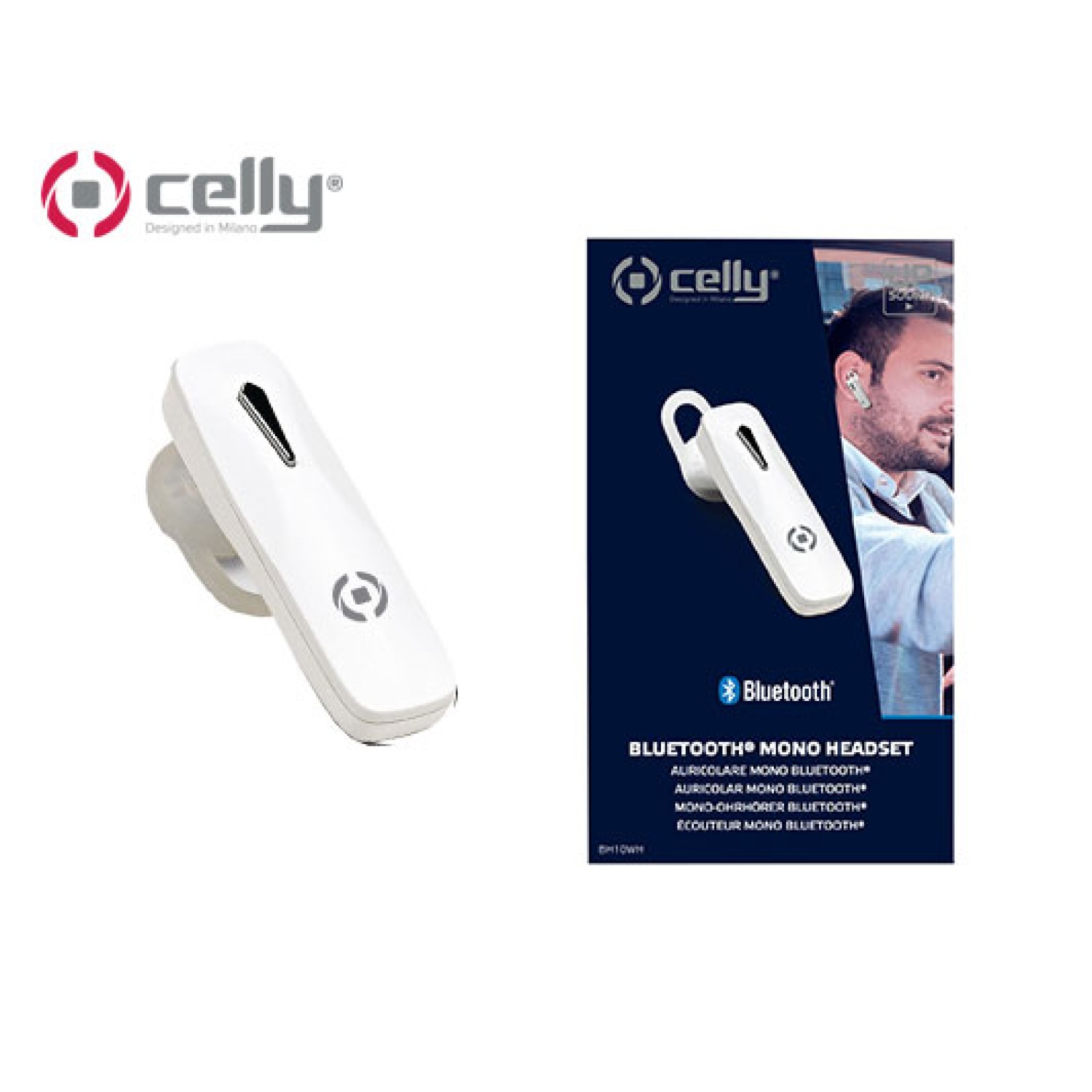 CELLY ΑΚΟΥΣΤΙΚΟ BLUETOOTH ΜΟΝΟ BH10WH ΛΕΥΚΟ