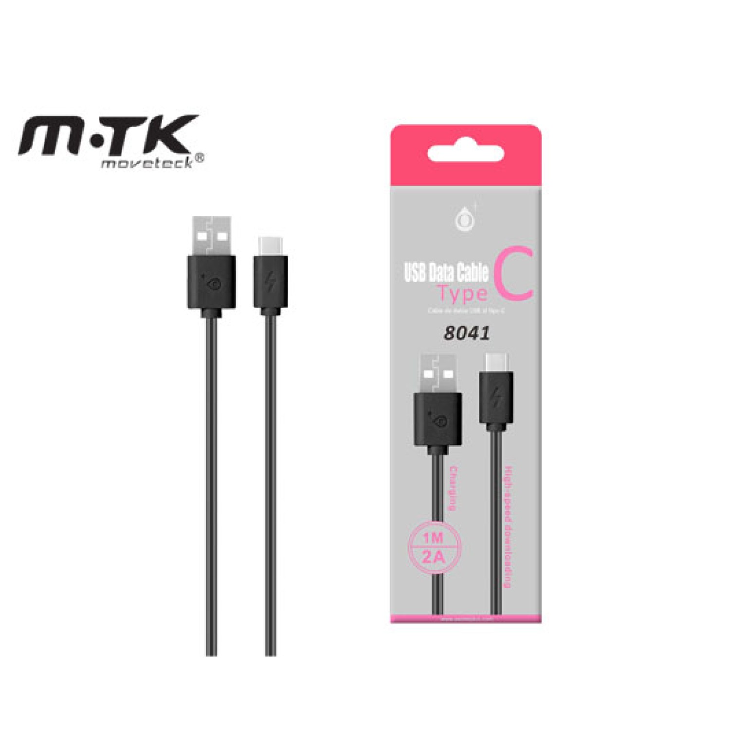 MTK ΚΑΛΩΔΙΟ USB 2.0 1m TYPE C ΜΑΥΡΟ