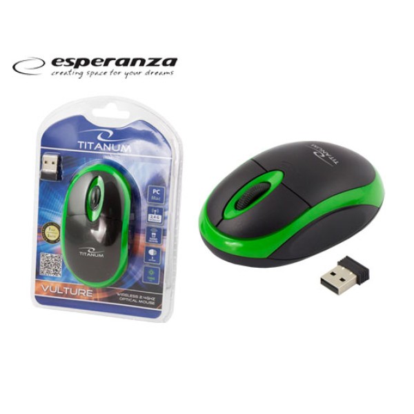 ESPERANZA ΠΟΝΤΙΚΙ ΑΣΥΡΜΑΤΟ USB TITANUM TM-116E ΜΑΥΡΟ/ΓΚΡΙ