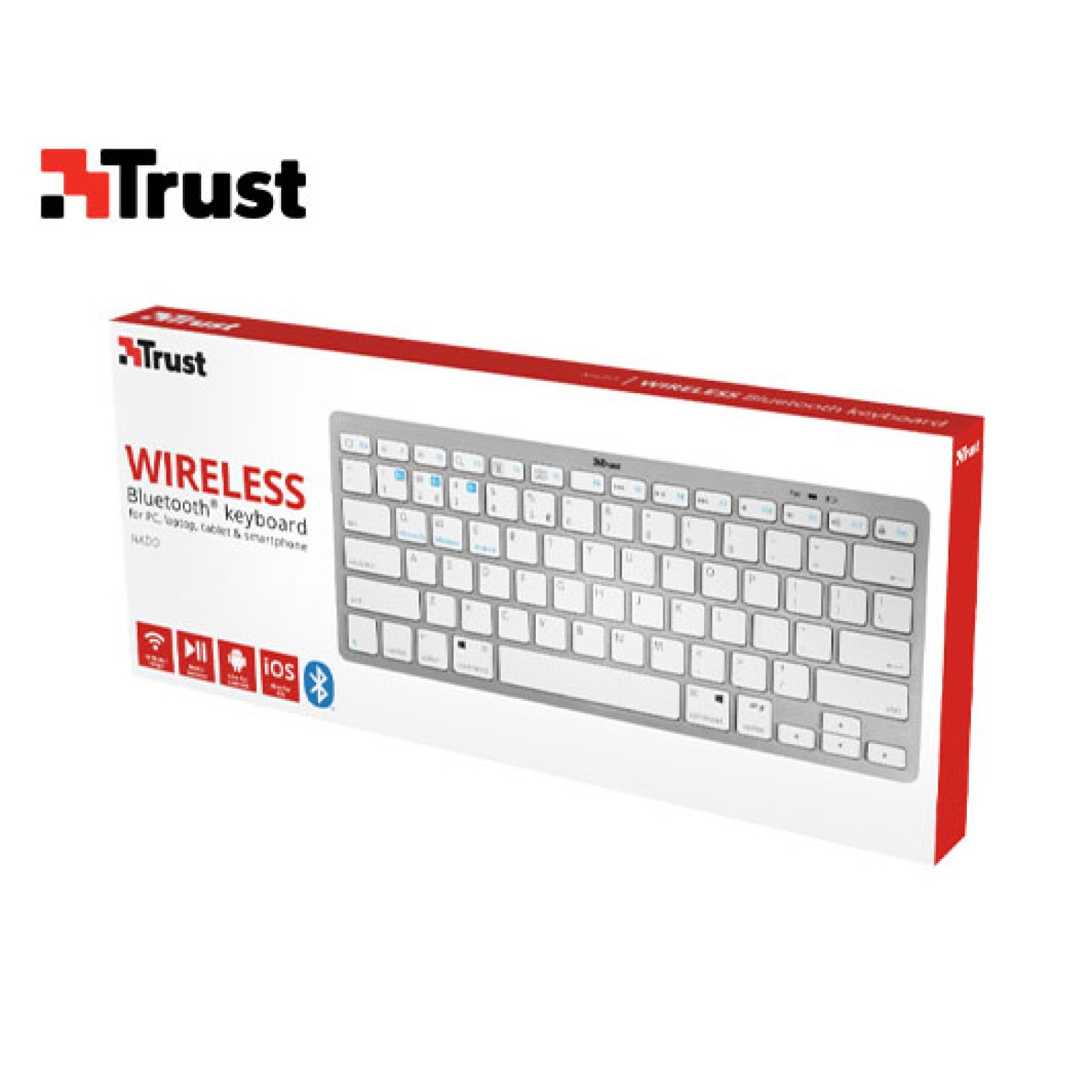 TRUST ΠΛΗΚΤΡΟΛΟΓΙΟ ΑΣΥΡΜΑΤΟ BLUETOOTH GR NADO ΛΕΥΚΟ