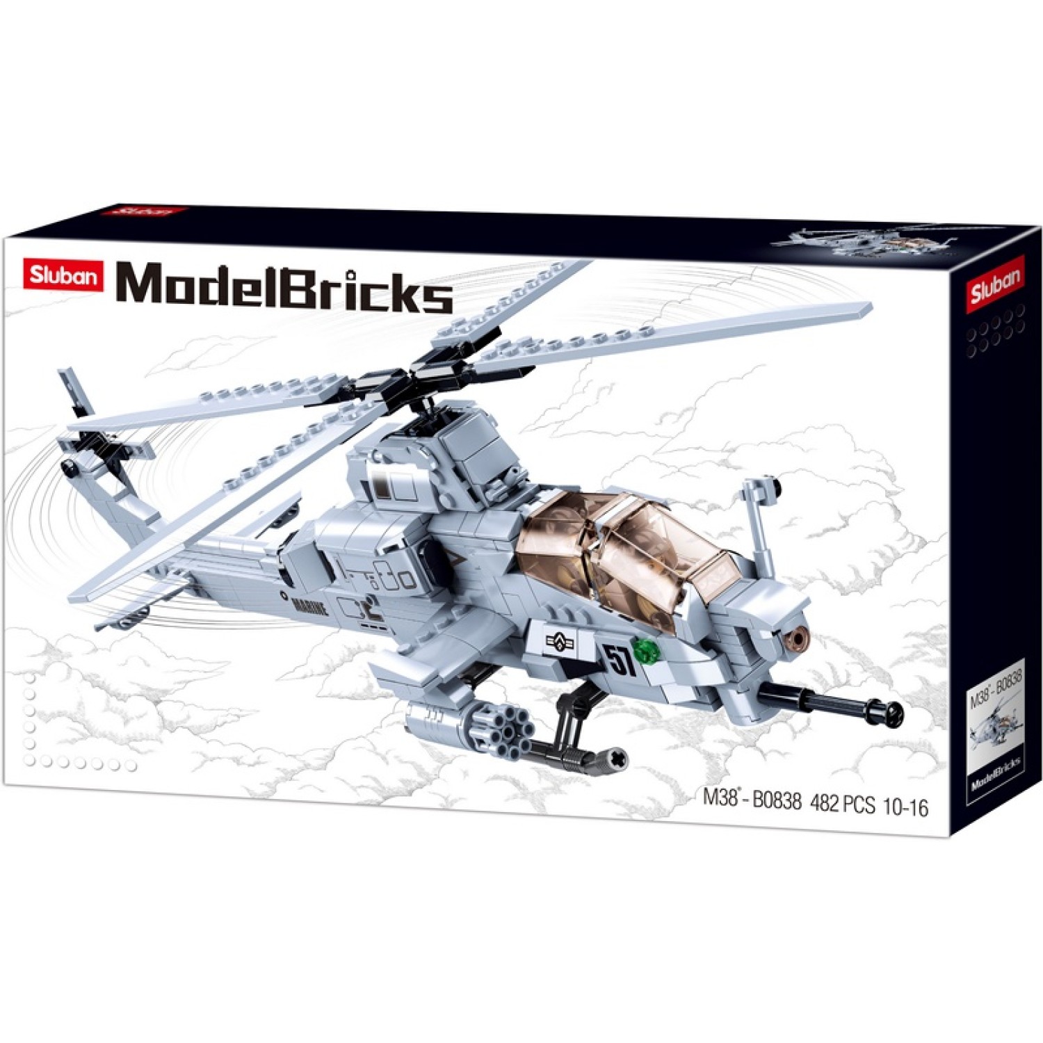 ΠΑΙΧΝΙΔΙΑ SLUBAN MOD.BRICKS B0838 ATTACK HELICOPTER