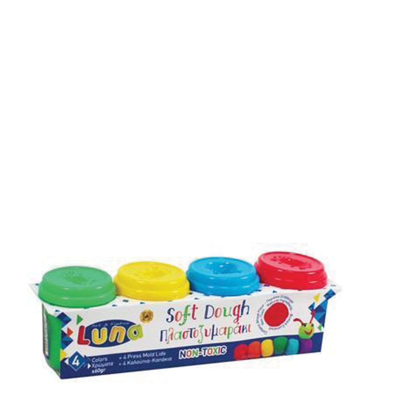 Πλαστοζυμαράκια 4 χρώματα 60gr LUNA 620526