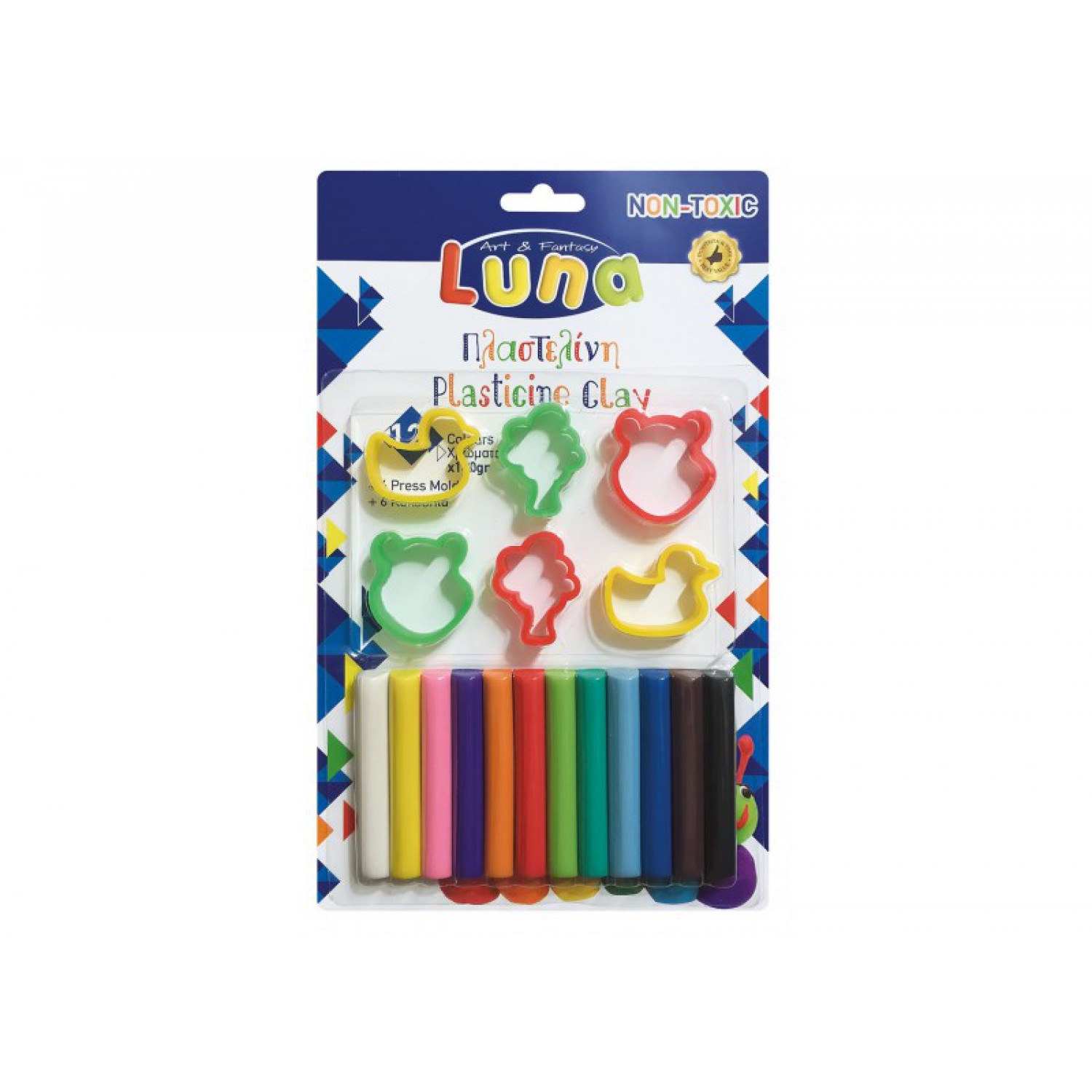 Πλαστελίνη 12Χρώματα Με 6 Καλούπια 620552