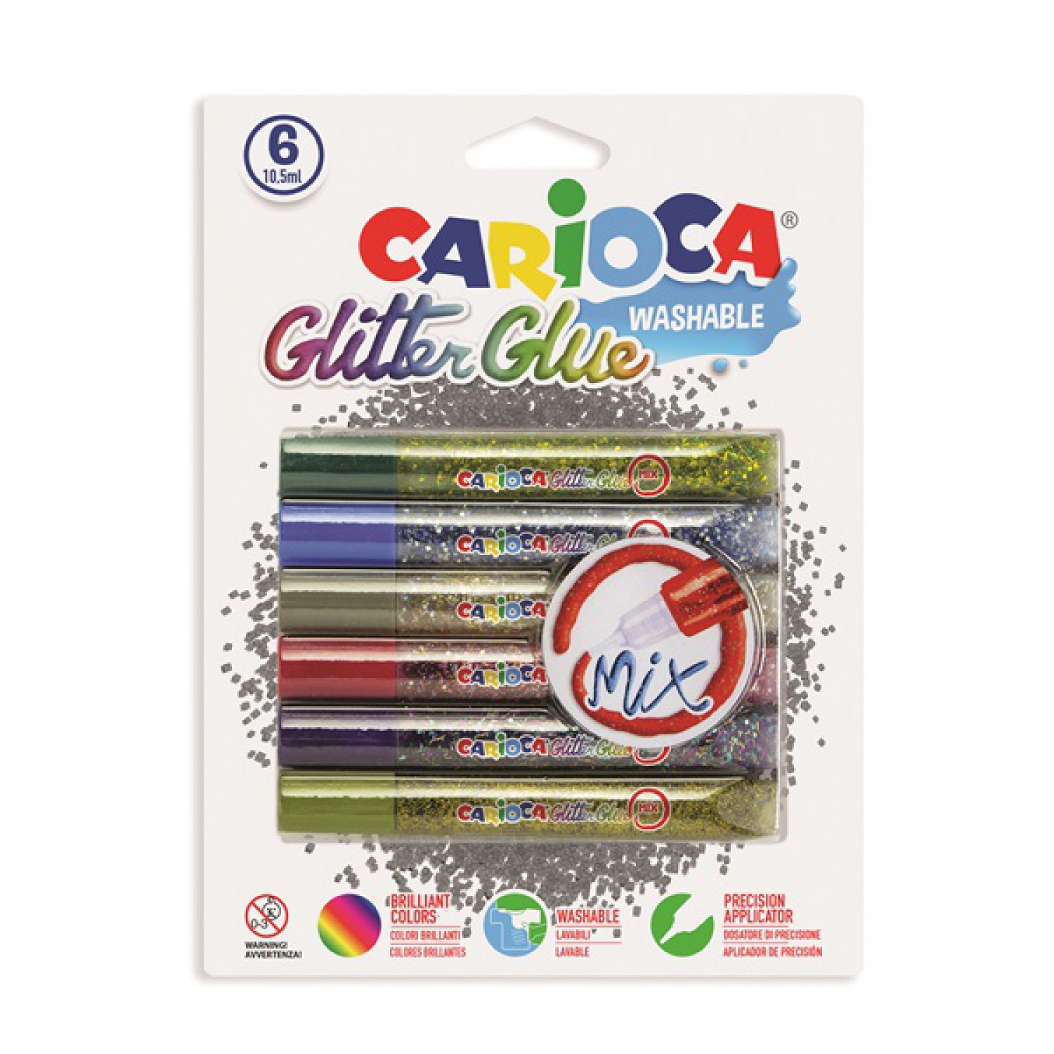 ΚΟΛΛΑ CARIOCA 42112 MIX GLIT.GLUE/6 10,5ml CN