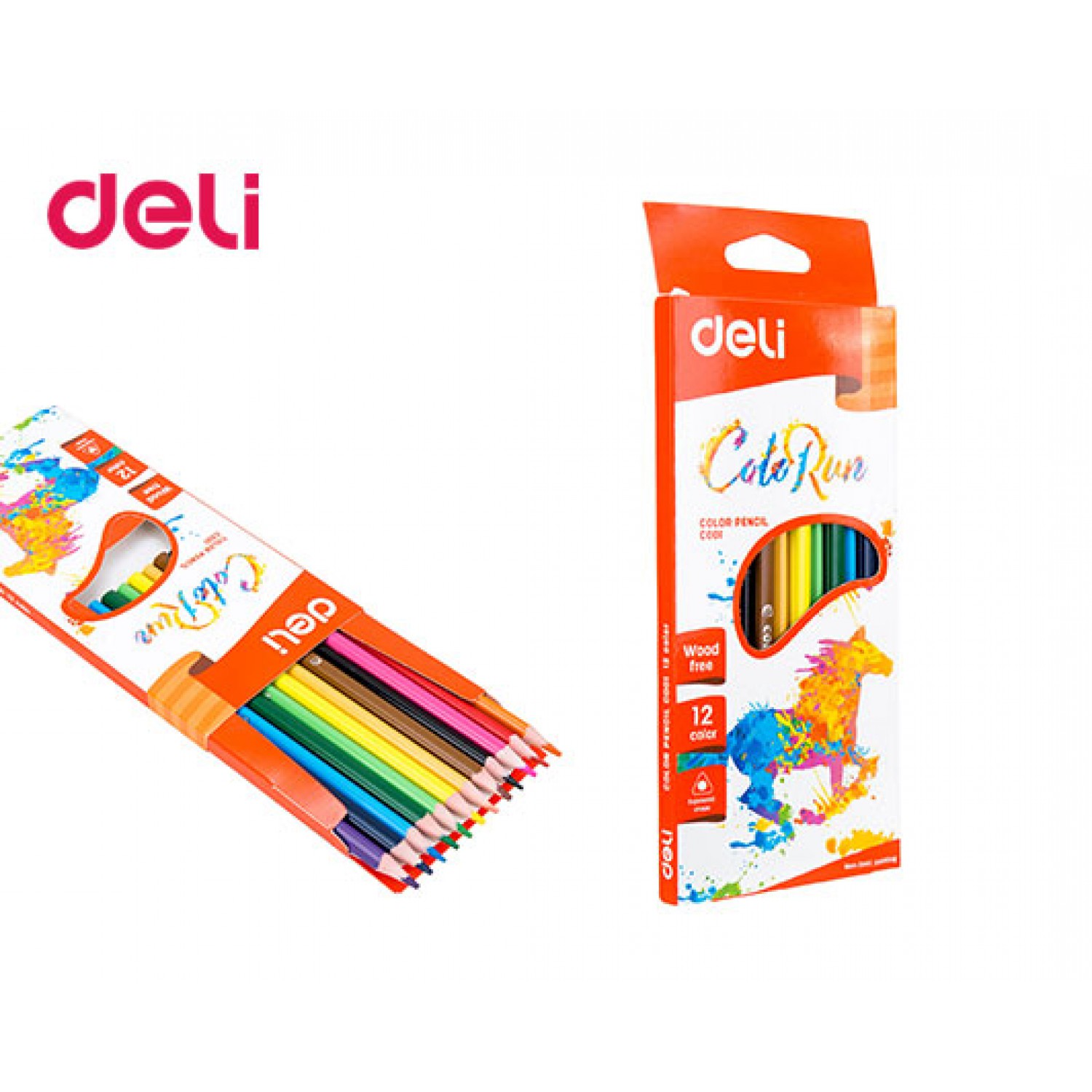 DELI ΚΡΑΙΓΙΟΝ (ΞΥΛΟΜΠΟΓΙΕΣ) WOOD-FREE BLISTER ΧΑΡΤΙΝΟ 12 ΧΡΩΜΑΤΑ COLORUN