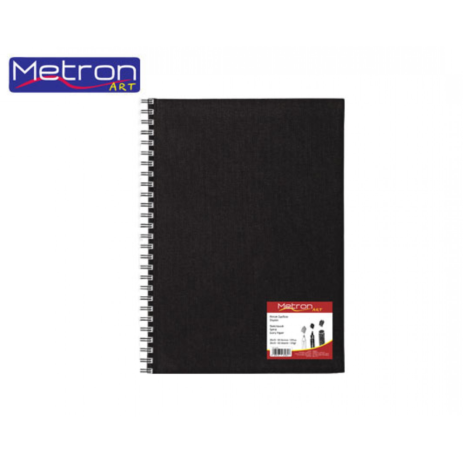 METRON ART ΜΠΛΟΚ ΣΧΕΔΙΟΥ ΣΠΙΡΑΛ 28x35cm 80Φ. 100gr ΜΑΥΡΟ