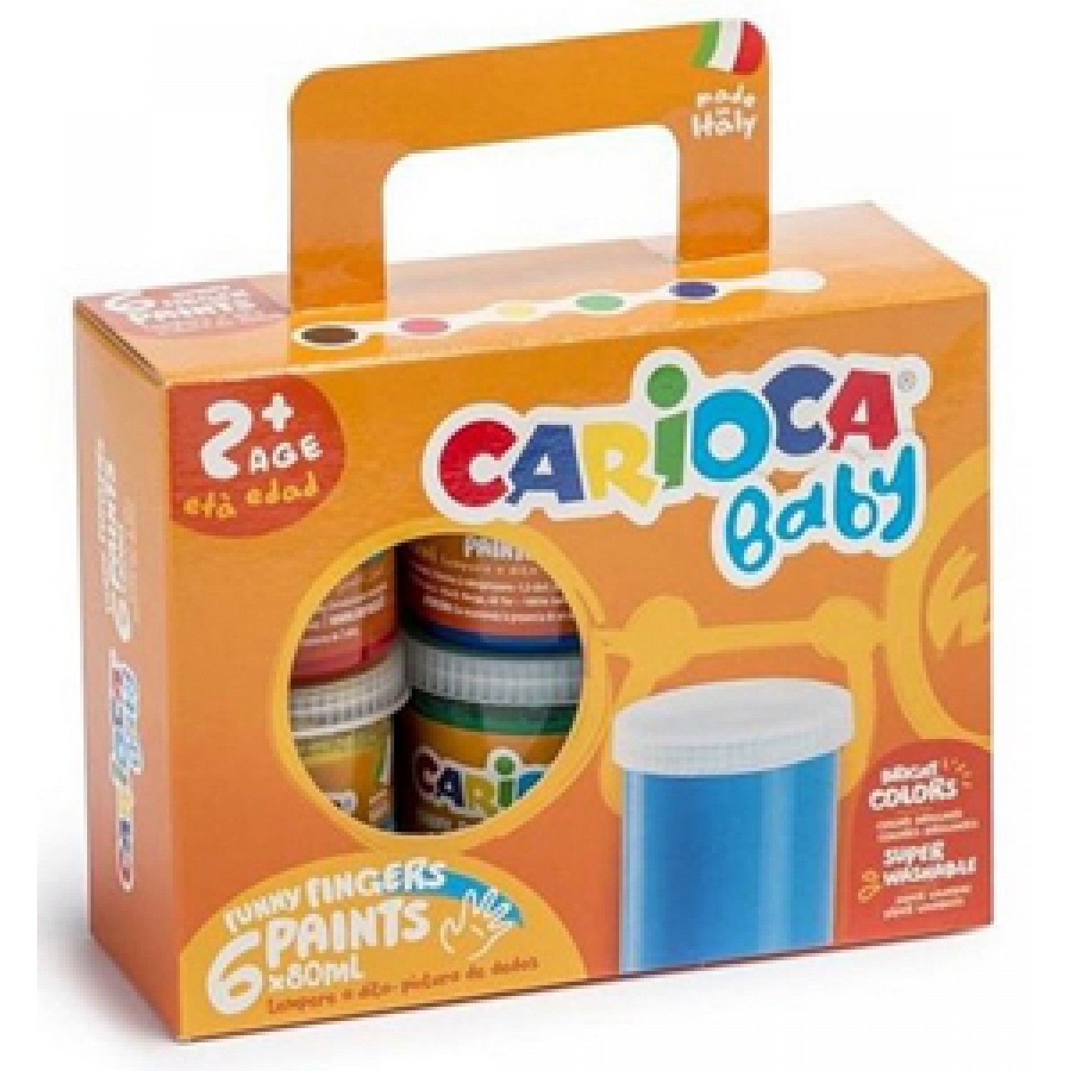 ΔΑΚΤΥΛΟΧΡΩΜΑΤΑ CARIOCA BABY/ 6 ΧΡΩΜΑΤΩΝ 80ml