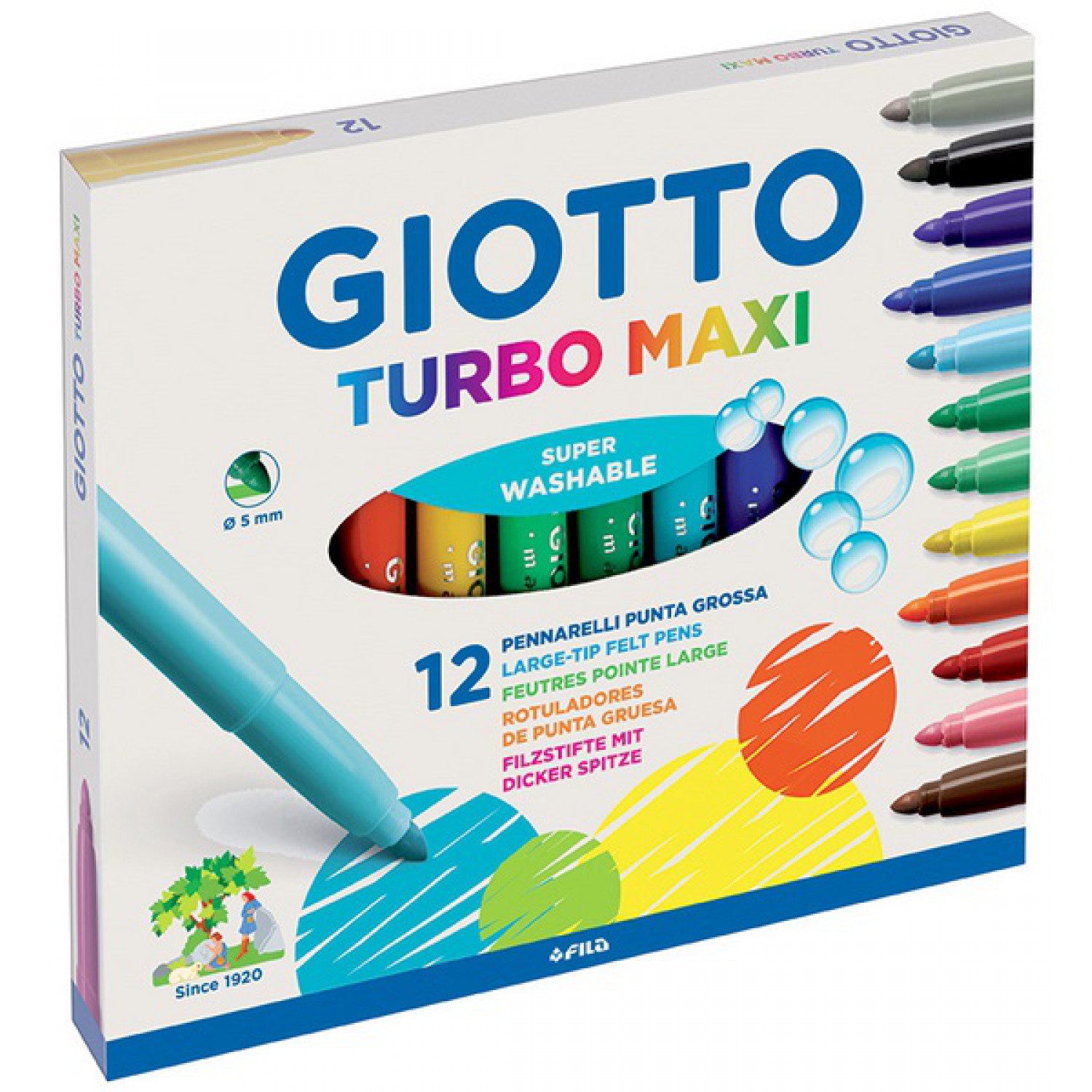 ΜΑΡΚΑΔΟΡΟΙ GIOTTO TURBO MAXI ΧΟΝΤΡΟΙ 12τεμ