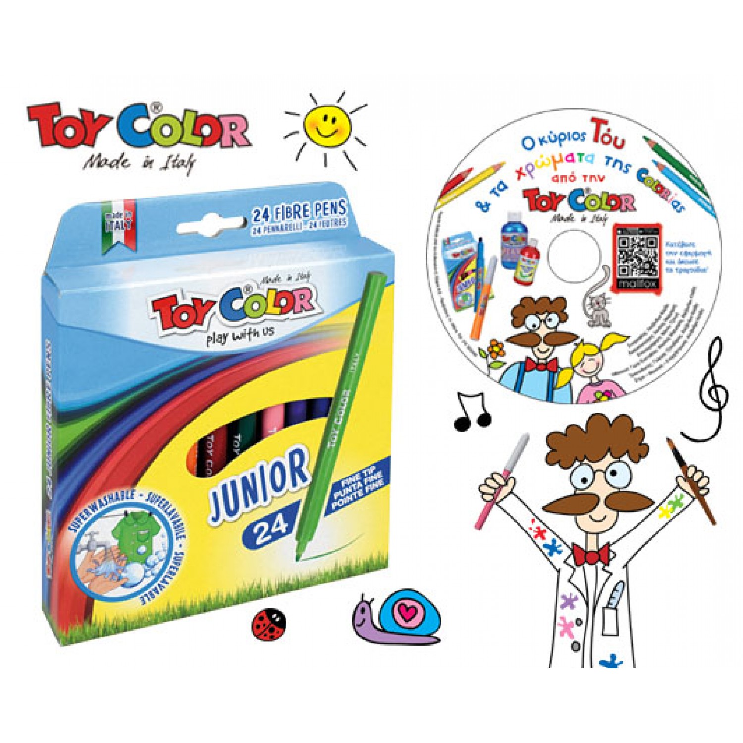 TOY COLOR ΜΑΡΚΑΔΟΡΟΙ 24 JUNIOR ΧΑΡΤΙΝΟ ΚΟΥΤΙ