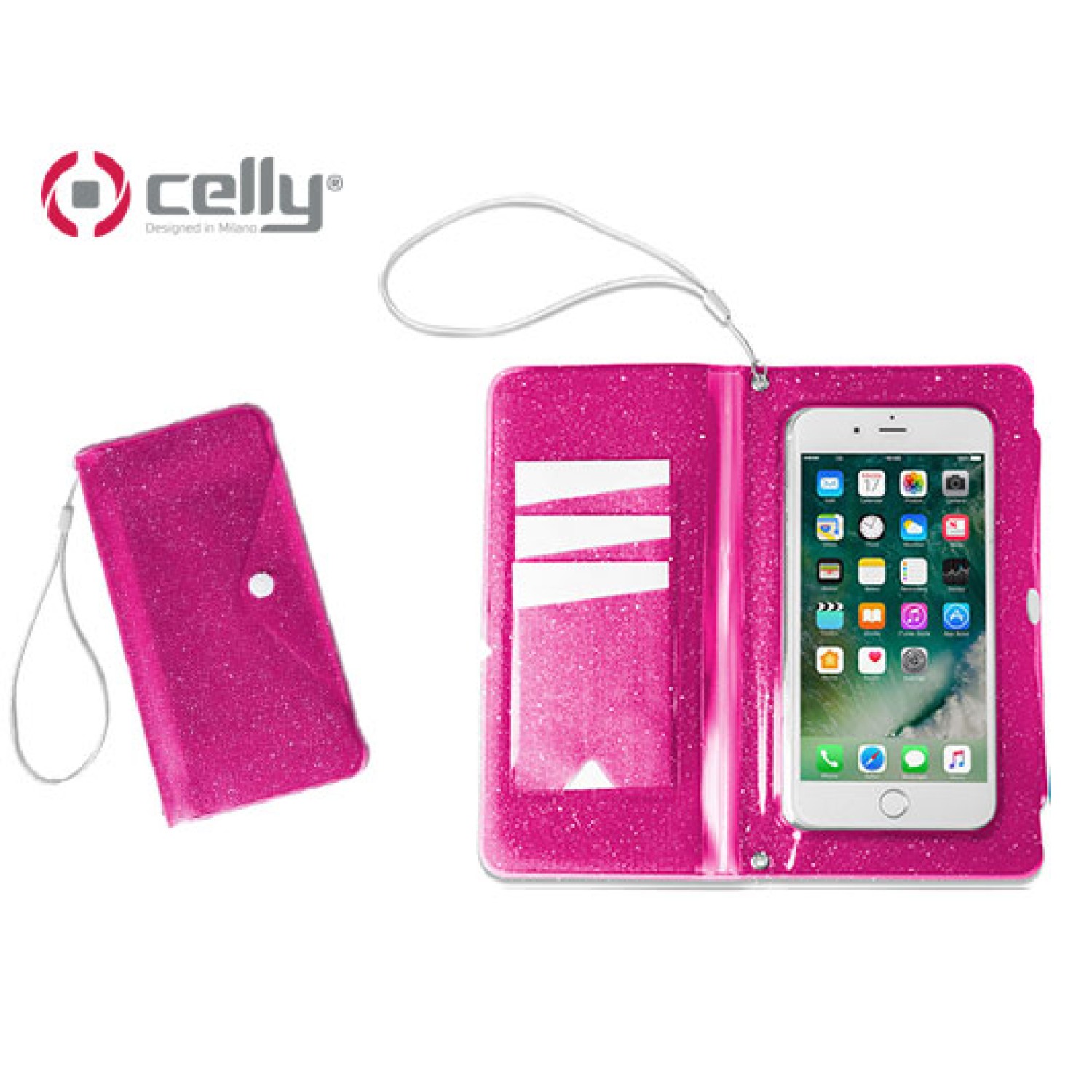 CELLY ΘΗΚΗ SMARTPHONE/ΠΟΡΤΟΦΟΛΙ ΑΔΙΑΒΡΟΧΟ 6,2" ΡΟΖ