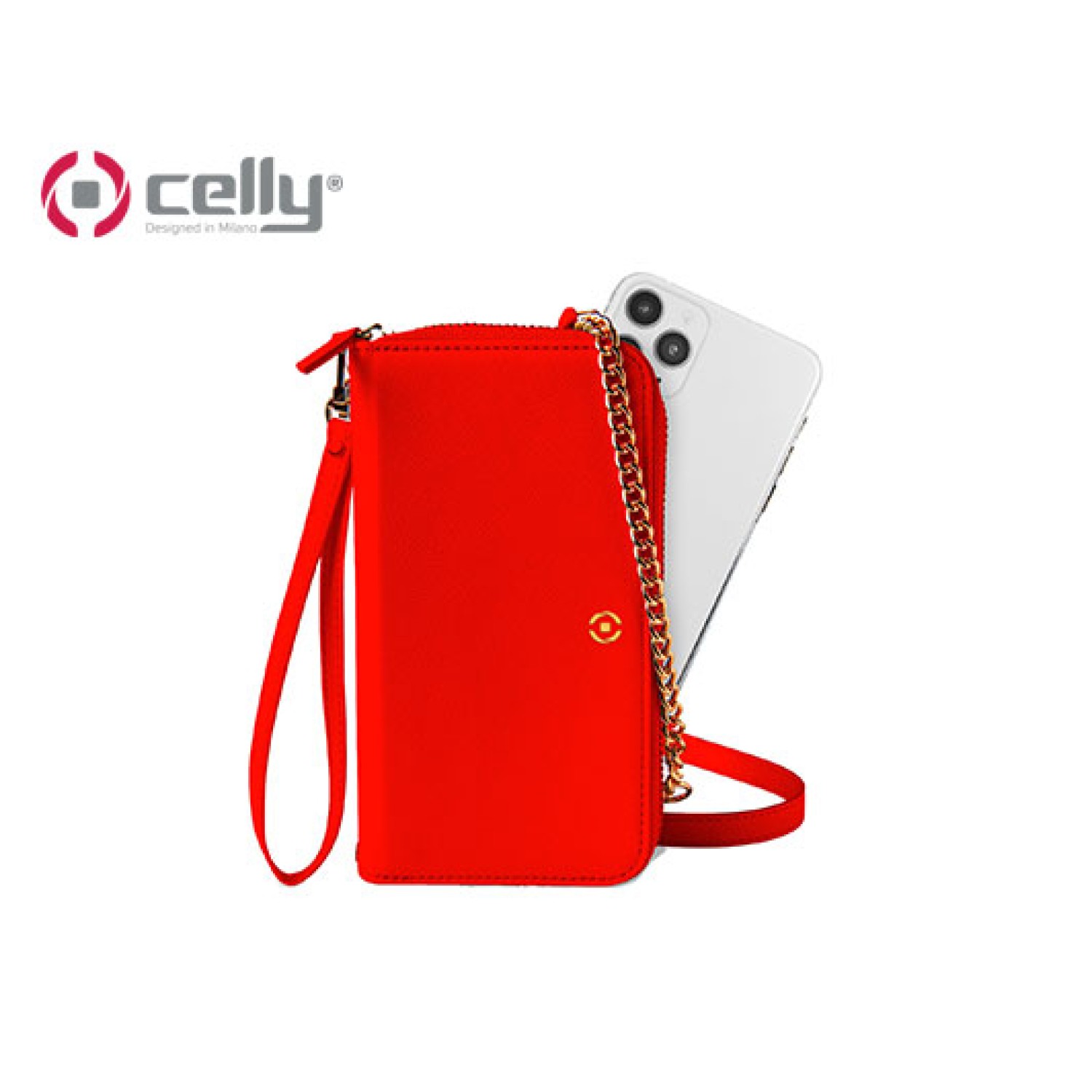 CELLY ΤΣΑΝΤΑΚΙ-ΠΟΡΤΟΦΟΛΙ ΜΕ ΘΕΣΗ ΓΙΑ ΚΙΝΗΤΟ 6,5" ΚΟΚΚΙΝΟ