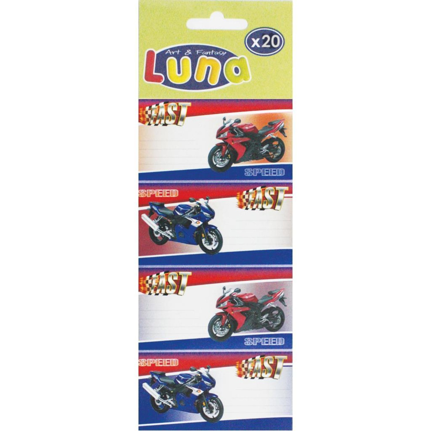 Ετικέτες Αυτοκόλλητες Luna 20 Τμχ. σε 5 Σχέδια 