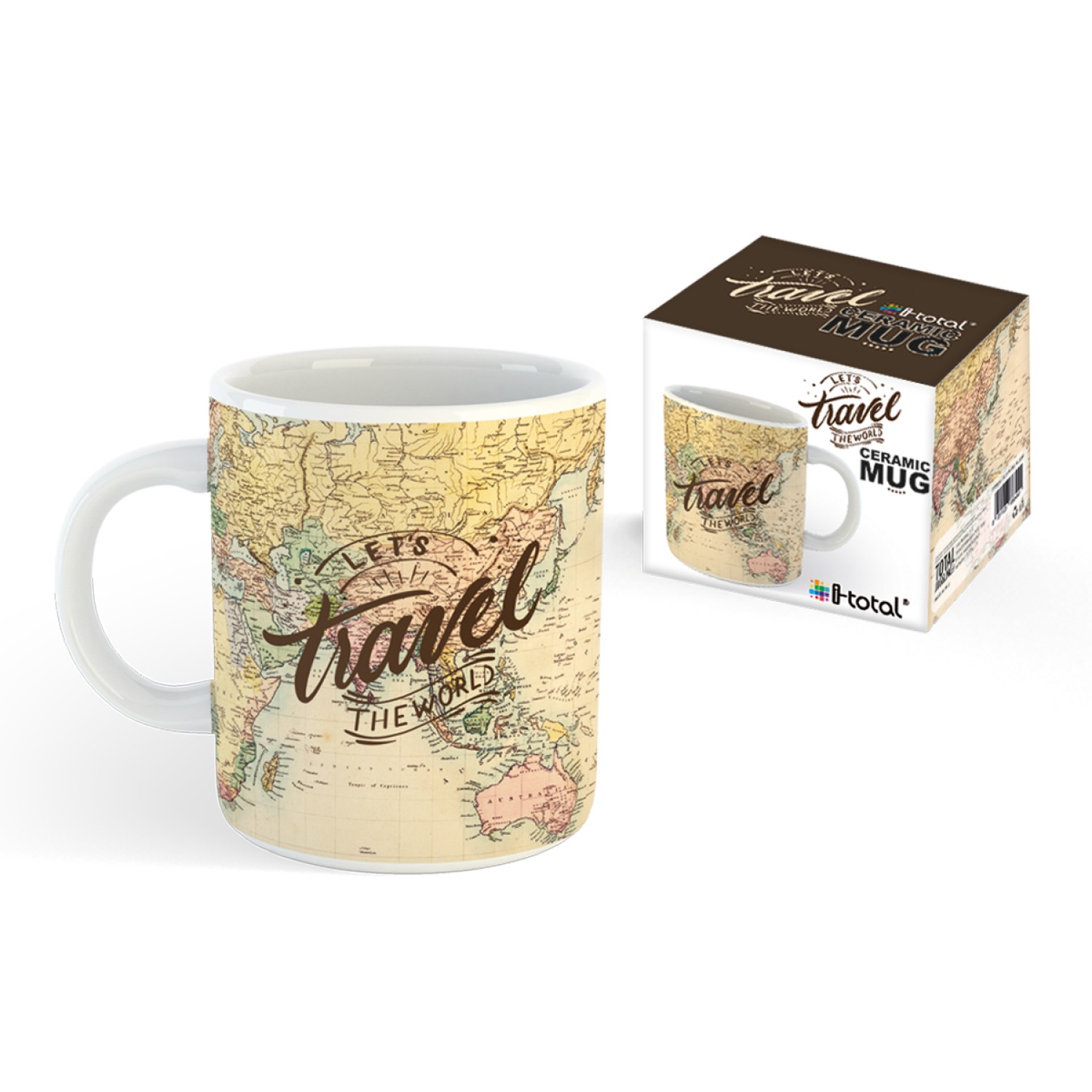 ΚΟΥΠΑ TOTAL GIFT CERAMIC CUP XL1814 MAPS 295ml