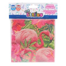 Χαρτοπετσέτες Πάρτυ The littlies Φλαμίνγκο 33x33 εκ. 20 Τμχ.