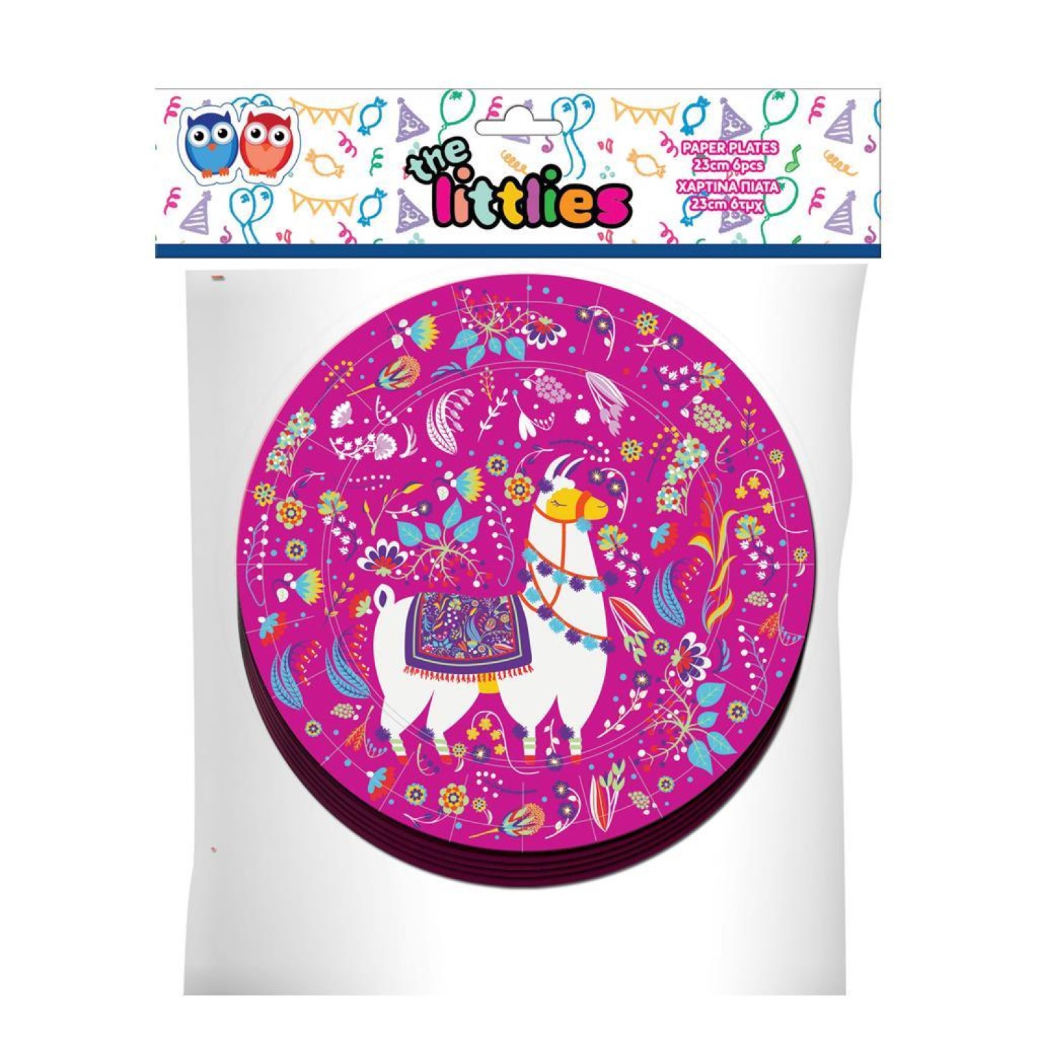 Πιάτα Πάρτυ The littlies Χάρτινα Λάμα 23 εκ. 6 Τμχ.