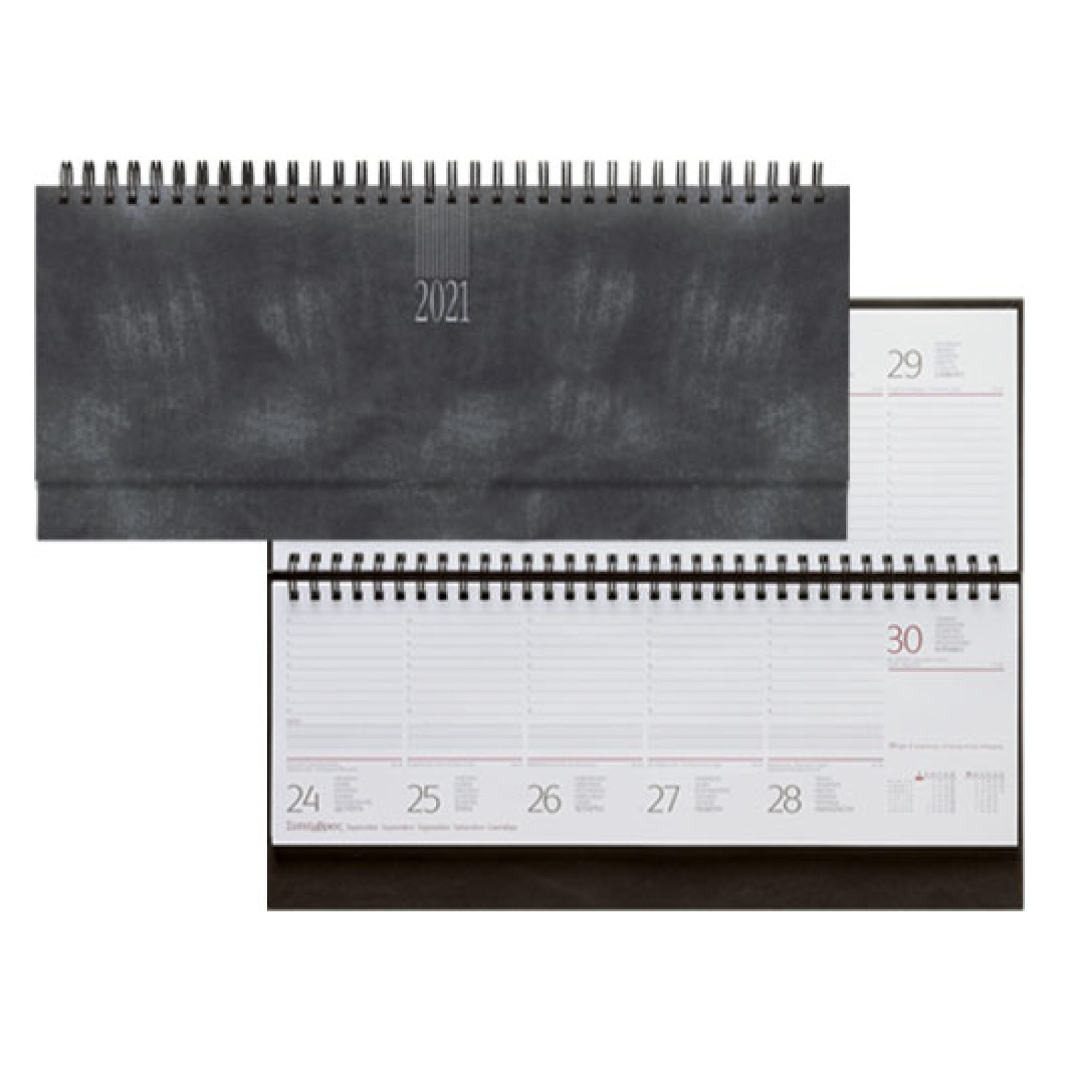 ΠΛΑΝΟ ΕΒΔΟΜΑΔΙΑΙΟ ΠΛΑΓΙΟ ΣΠΙΡΑΛ ΛΕΥΚΟ 128Σ. 29,8x10,5cm WALL ΑΝΘΡΑΚΙ