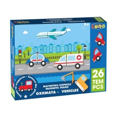 Παζλ Μαγνητικό Κορνίζα Οχήματα Luna Toys, 32 Τμχ., 29x22x4 εκ. 