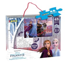 Παζλ Χρωματισμού δαπεδου Disney Frozen 2 2 Όψεων Luna Toys, 48 Τμχ., 90x60 εκ.