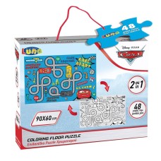 Παζλ Χρωματισμού δαπεδου Disney Cars 2 Όψεων Luna Toys, 48 Τμχ., 90x60 εκ. 