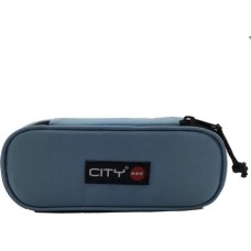 City Phillit Grey melange Oval Pencil Case 96798