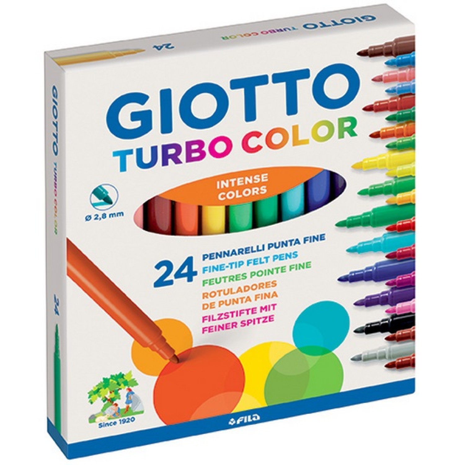 ΜΑΡΚΑΔΟΡΟΙ GIOTTO TURBO COLOR ΛΕΠΤΟΙ 24τεμ