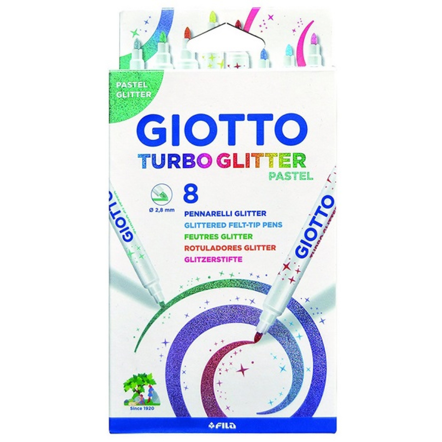 ΜΑΡΚΑΔΟΡΟΙ GIOTTO GLITTER TURBO PASTEL 8τεμ 4263