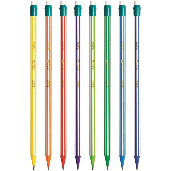 ΜΟΛΥΒΙ BIC 8960342 EVOLUTION STRIPES ME ΓΟΜΑ HB