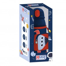 Παγούρι Θερμός Ανοξείδωτο Must Team Διάστημα 500 ml με Ισοθερμική θήκη και καλαμάκι