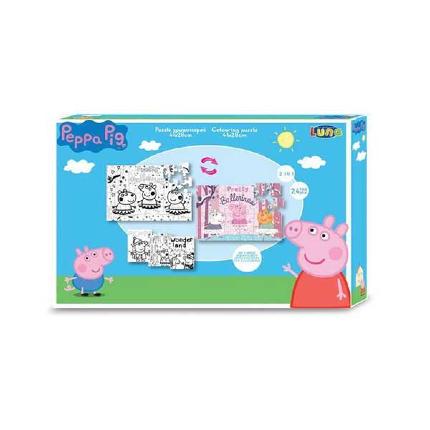 LUNA – ΠΑΖΛ ΧΡΩΜΑΤΙΣΜΟΥ 2 ΟΨΕΩΝ 24TEM 41Χ28ΕΚ ΜΕ 3ΣΕΛ ΧΡΩΜ PEPPA PIG 482266